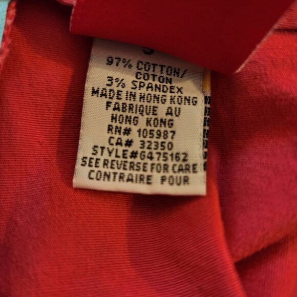 Roxy Red Stretch Cotton Mini Skirt Size 5 – Belted with Pockets & Surf Stripe - Picture 9 of 10